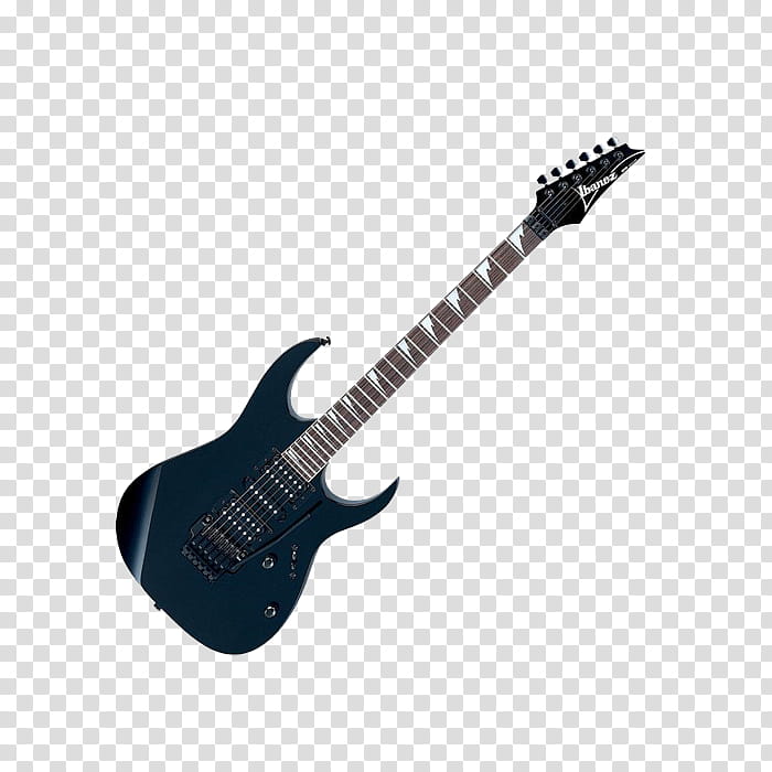 Guitarras, black Ibanez RG guitar illustration transparent background PNG clipart