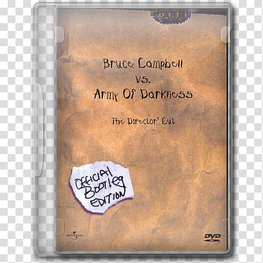 plastic dvd icons , Bruce Campbell vs. Army of Darkness DC transparent background PNG clipart