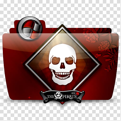 Restricted Area, red and black The Pirate folder icon transparent background PNG clipart
