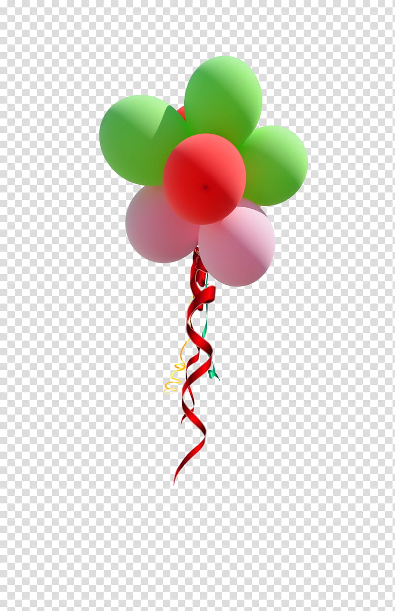 Balloon Flower  , green, red, and pink balloons transparent background PNG clipart