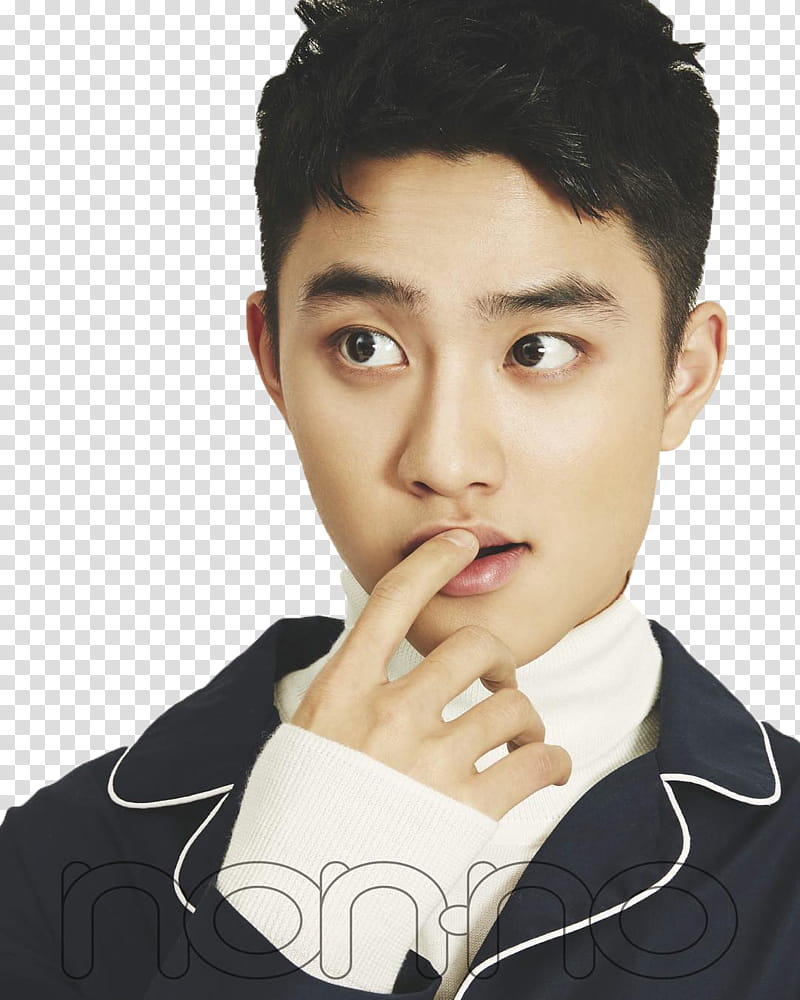 D O EXO S, man holding his lips transparent background PNG clipart