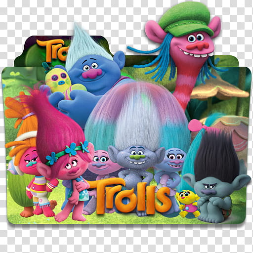 Trolls  Folder Icon Mega , Trolls v logo, Trolls folder illustration transparent background PNG clipart