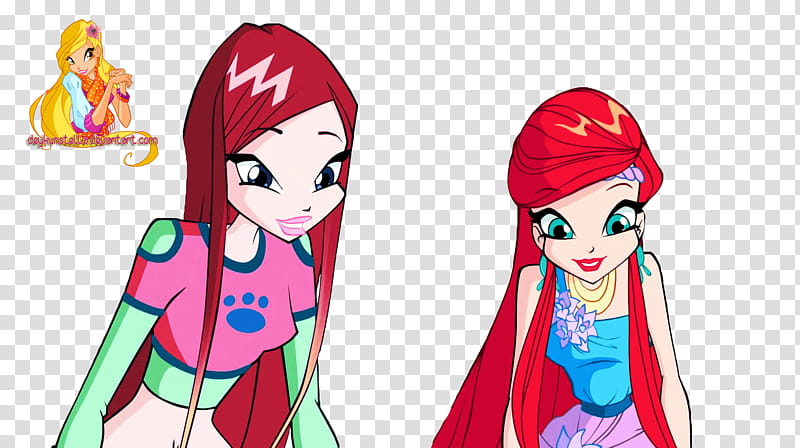Bloom and Roxy Winx transparent background PNG clipart