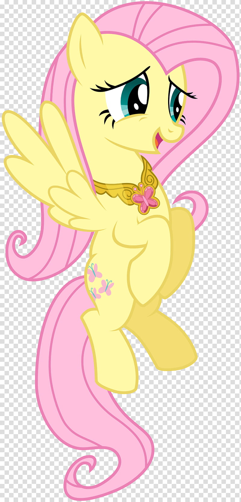 Fluttershy, pink and yellow My Little Pony character transparent background PNG clipart