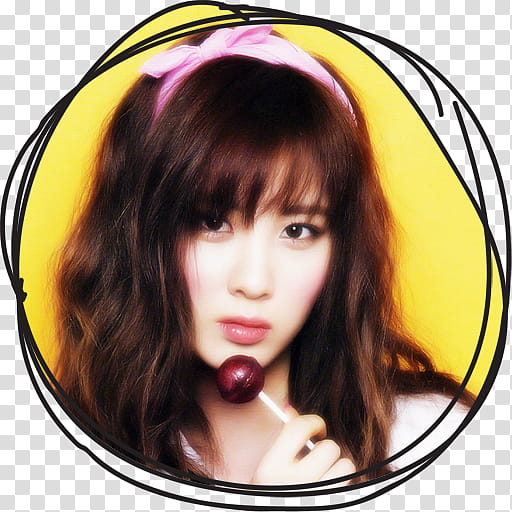 Seohyun IGAB Circle Lines Folder Icon , Seohyun , woman's portrait inside round black frame illustration transparent background PNG clipart