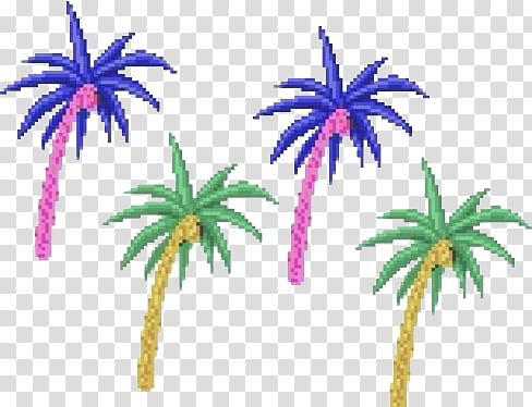 WEBPUNK , green and blue palm trees illustration transparent background PNG clipart