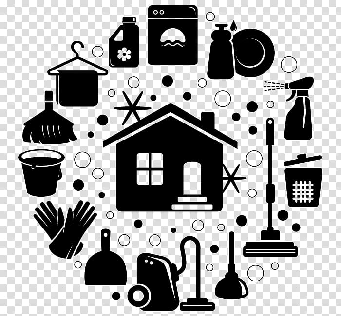 house cleaning clip art black and white