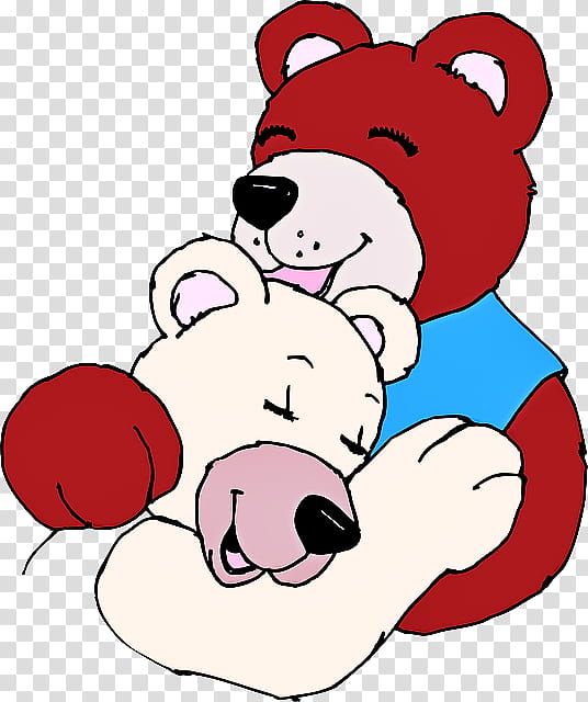 Teddy bear, Cartoon, Red, Pink, Nose, Snout transparent background PNG clipart