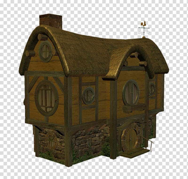 D Fairy Cottage, brown house scale model transparent background PNG clipart