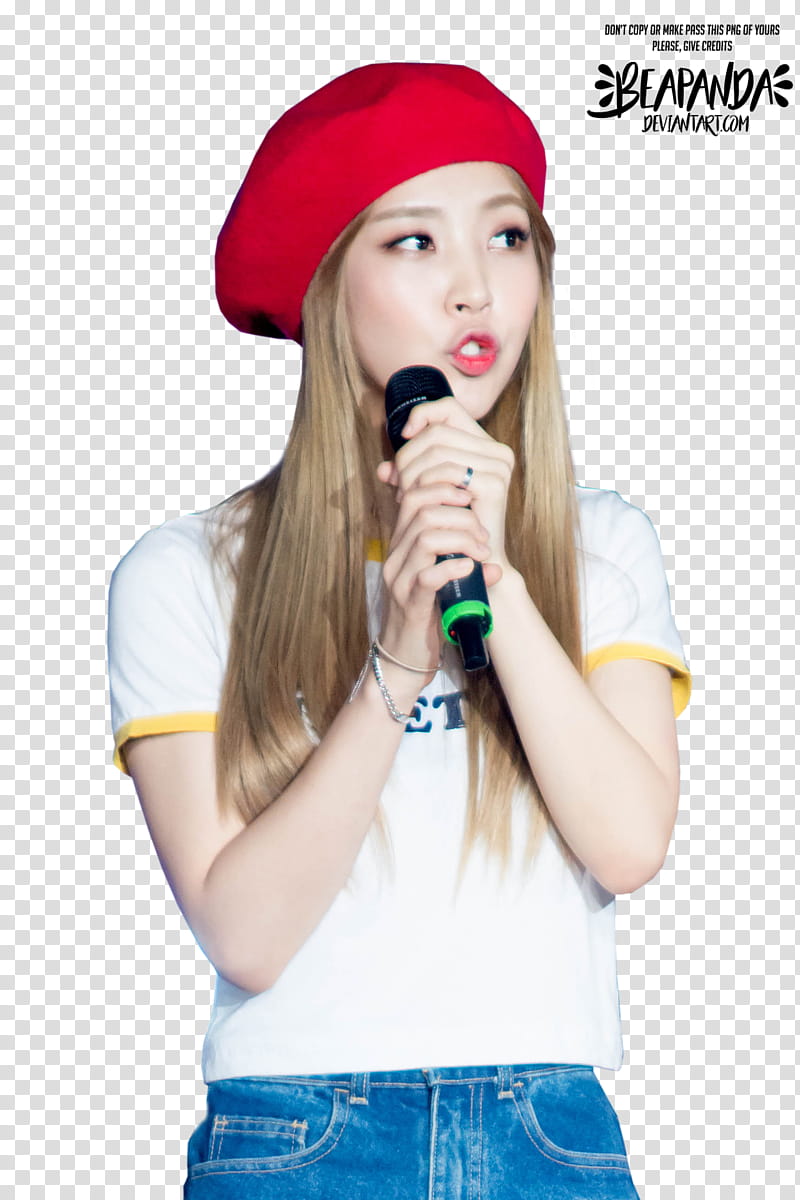 Moonbyul MAMAMOO, woman wearing red knit hat transparent background PNG clipart