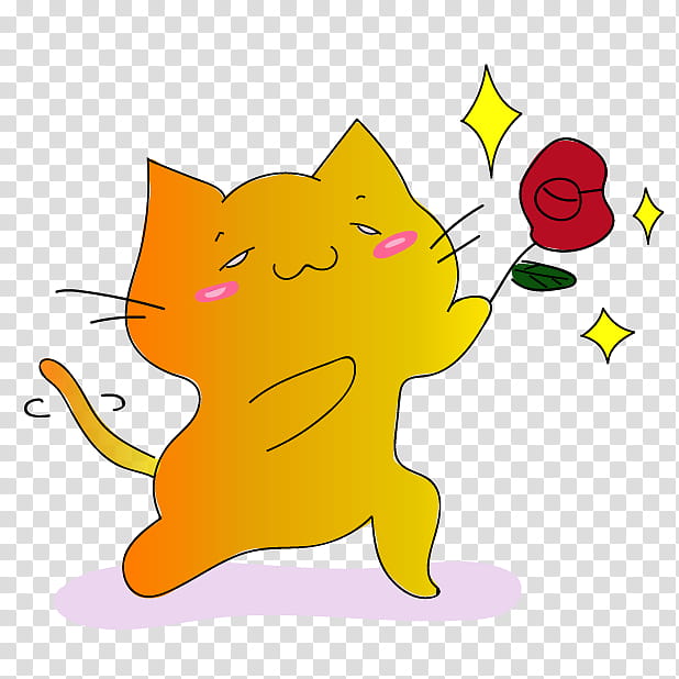 Cat Sticker Emoji Cartoon Humour, Tail, Message, Appadvice Llc, Character, Friendship, Yellow, Line transparent background PNG clipart