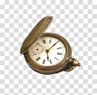 round gold-colored pocket watch transparent background PNG clipart