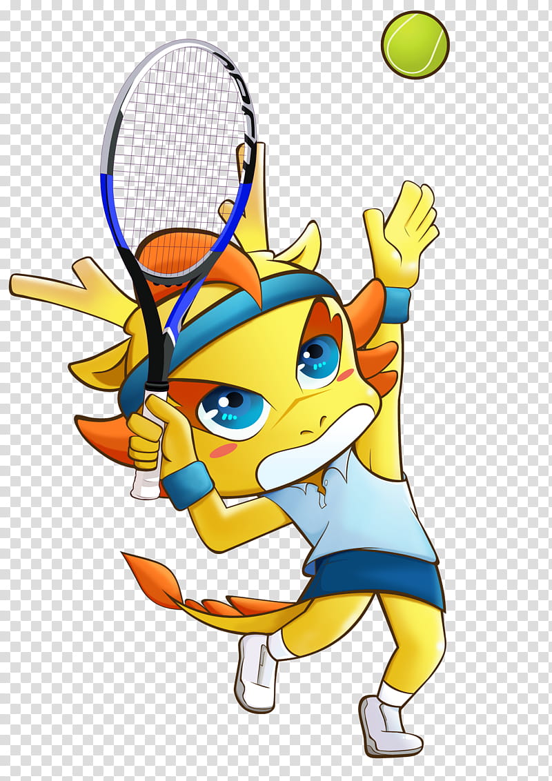 Basketball, Yellow, Line, Mascot, Cartoon, Tennis Racket, Playing Sports, Gesture transparent background PNG clipart