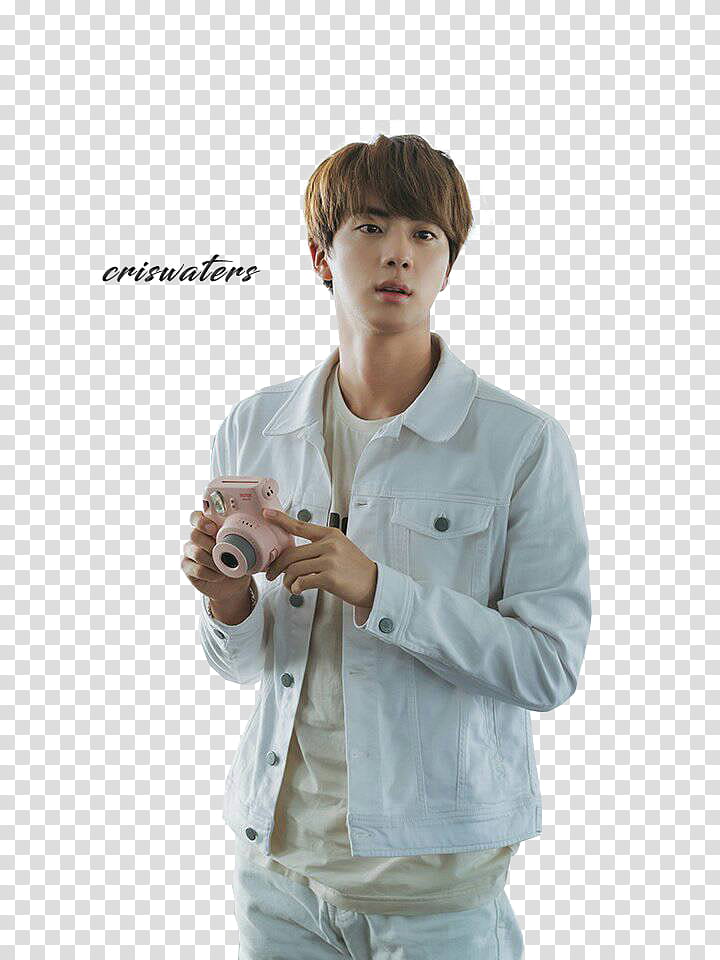 BTS for PUMA, man standing while holding pink Fujifilm Instax Mini  camera transparent background PNG clipart