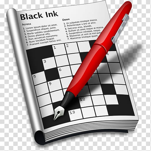 DayDreams Set Icone Free Windows Dock Linux, BlackInk, black ink crossword puzzle transparent background PNG clipart