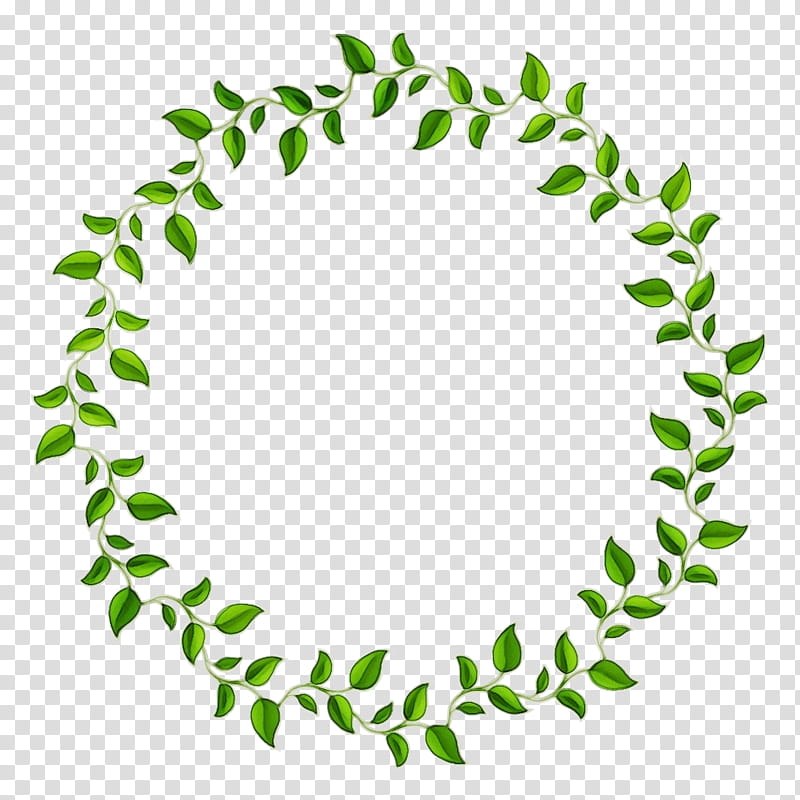 leaf green plant circle, Watercolor, Paint, Wet Ink transparent background PNG clipart