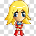 SMALLVILLE Chibi Icons, Kara, female superhero with blonde hair transparent background PNG clipart