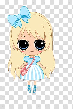 dolls, blue dressed cartoon girl illustration transparent background PNG clipart