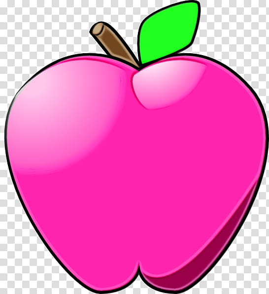 pink apple fruit plant, Watercolor, Paint, Wet Ink, Mcintosh, Heart, Magenta, Malus transparent background PNG clipart