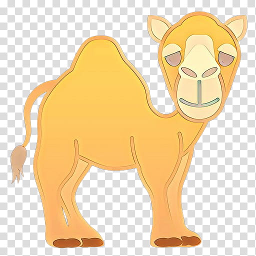 Arabian Camel Dromedary Bactrian camel Lion, Cartoon, Watercolor Painting, Desert, Live, Camelid, Animal Figure, Yellow transparent background PNG clipart