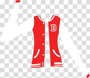 clothes for dolls , red and white letterman jacket transparent background PNG clipart