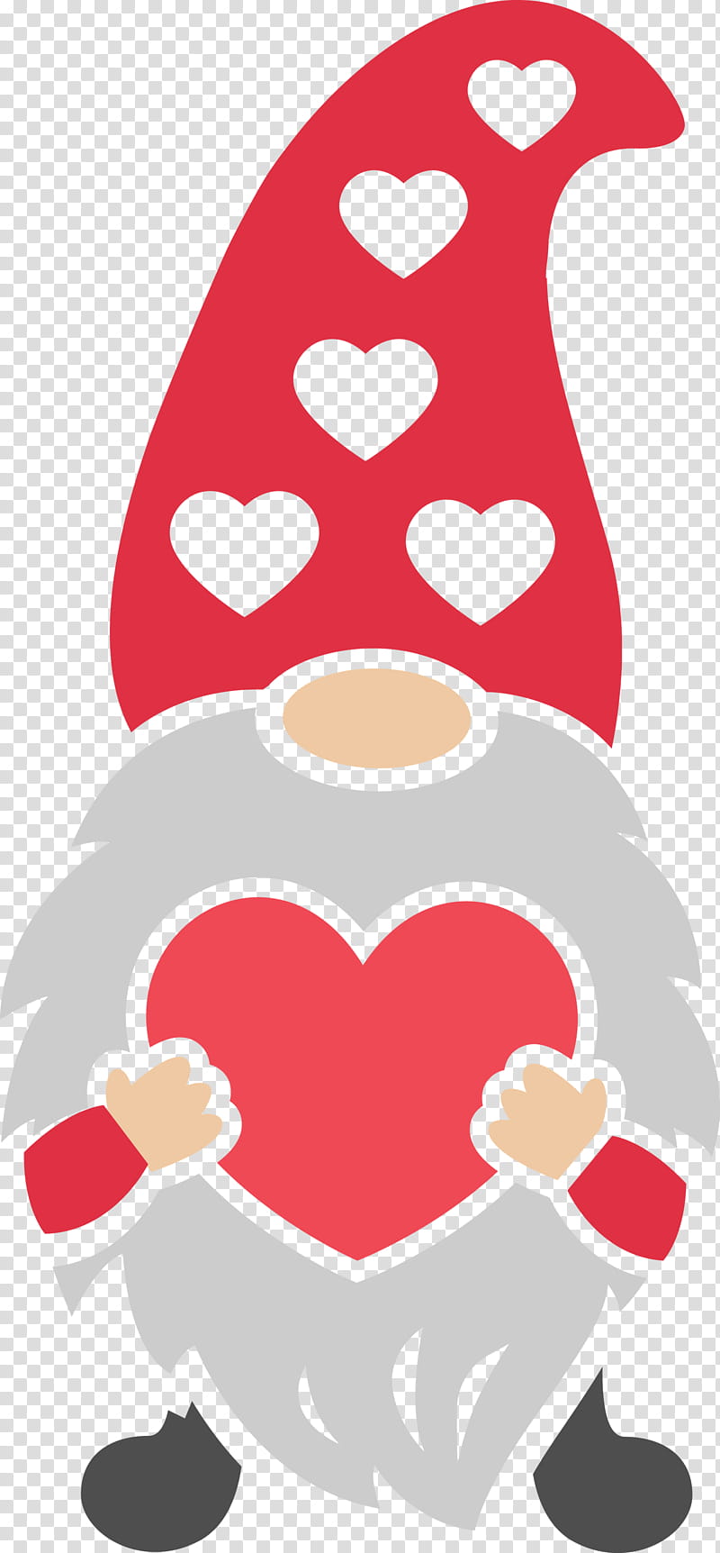 Gnome loving red heart, Cartoon, Nose, Love transparent background PNG clipart