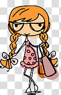 Super descargatelo, woman standing while carrying tote bag illustration transparent background PNG clipart