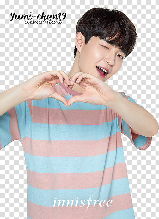 WANNA ONE, man forming hand heart transparent background PNG clipart