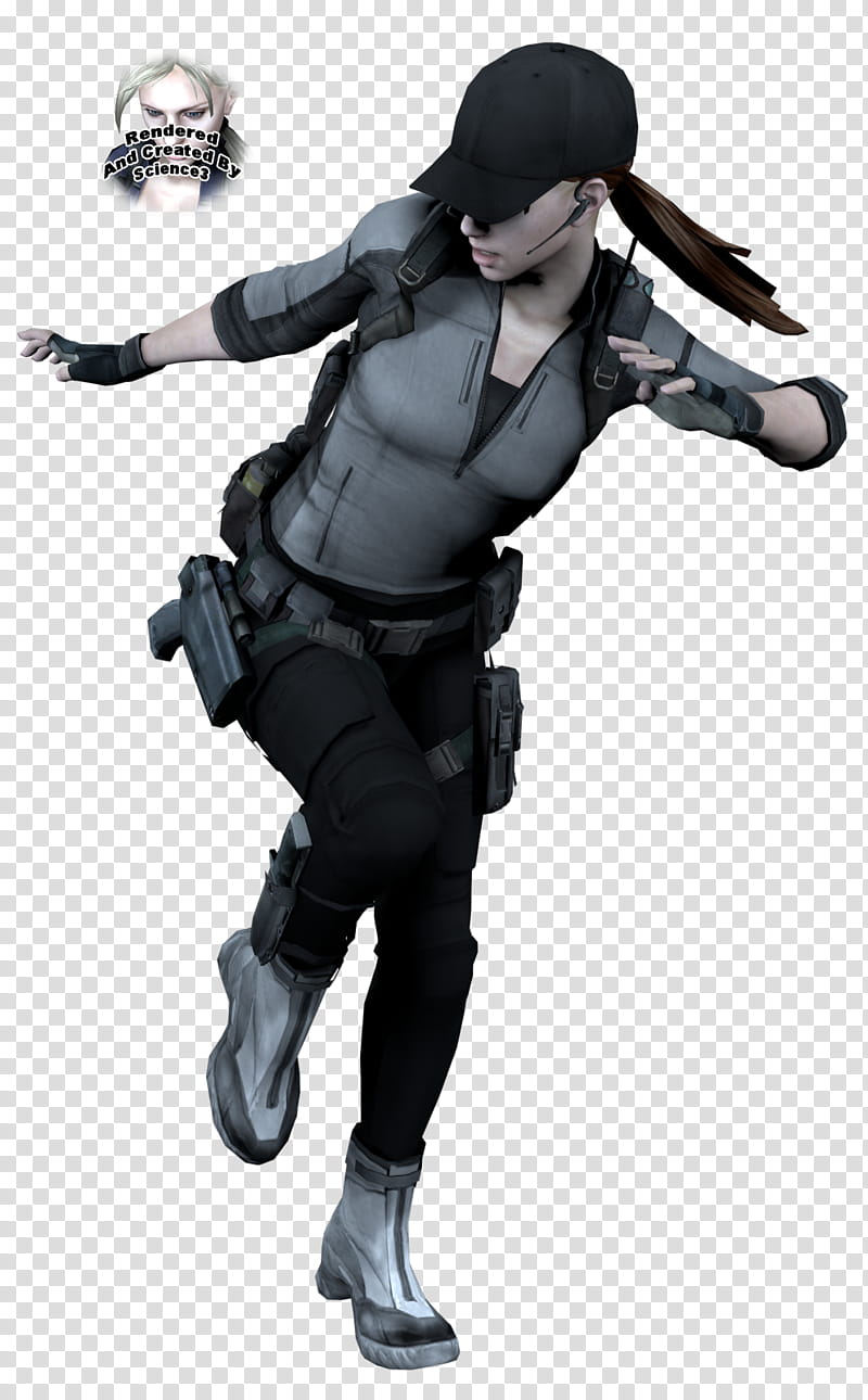 Arts, female CGI character wearing black and gray safety gears transparent background PNG clipart