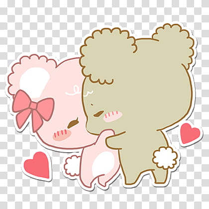 two bears hugging emoji transparent background PNG clipart