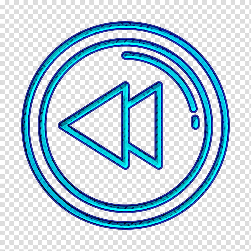 Movie Film icon Back icon Backward icon, Movie Film Icon, Line, Electric Blue, Symbol, Circle, Logo transparent background PNG clipart