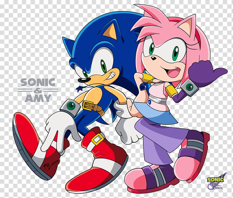 Commission: Sonic and Amy transparent background PNG clipart