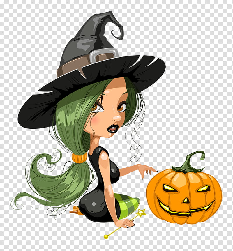 Halloween Pumpkin, Halloween , Witch, Witchcraft, Costume, Broom, Headgear transparent background PNG clipart