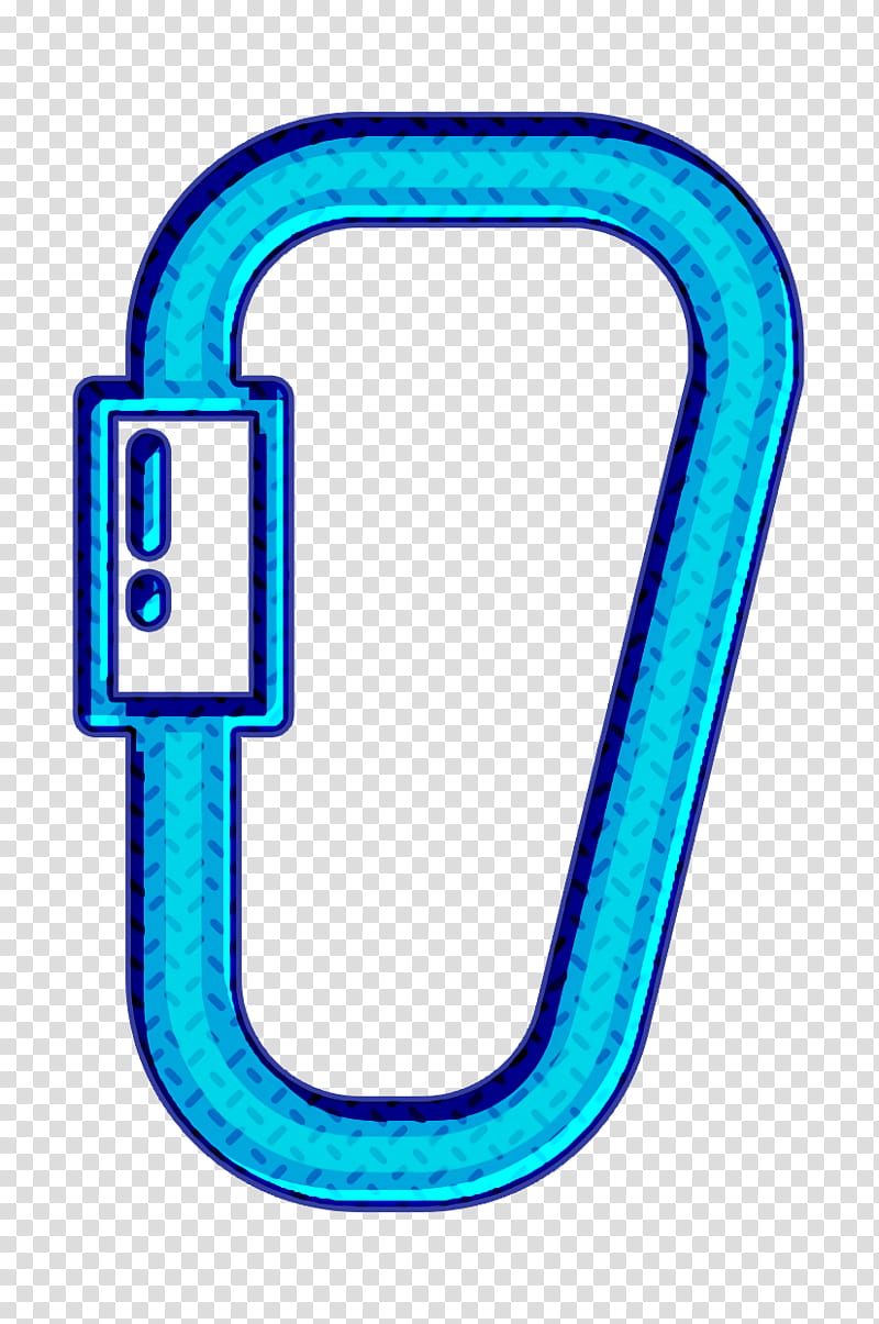 Carabiner icon Camping Outdoor icon Sports and competition icon, Line, Rockclimbing Equipment transparent background PNG clipart