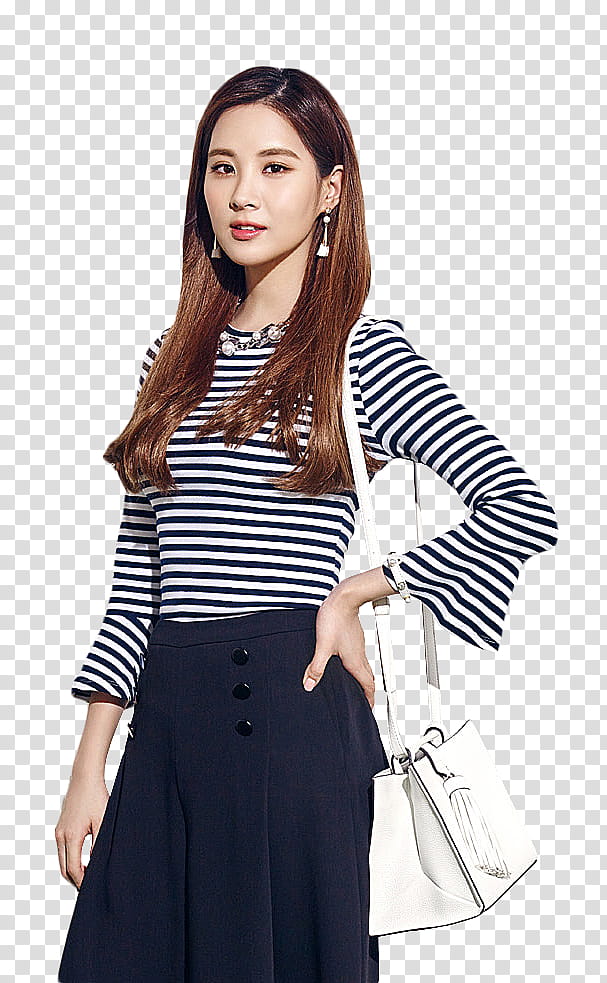 Seohyun  s, woman wearing white shoulder bag art transparent background PNG clipart