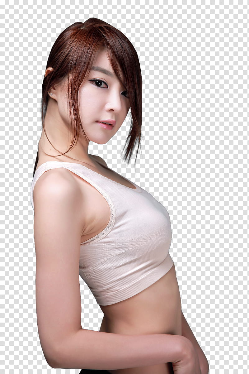 Woman wearing white bra transparent background PNG clipart