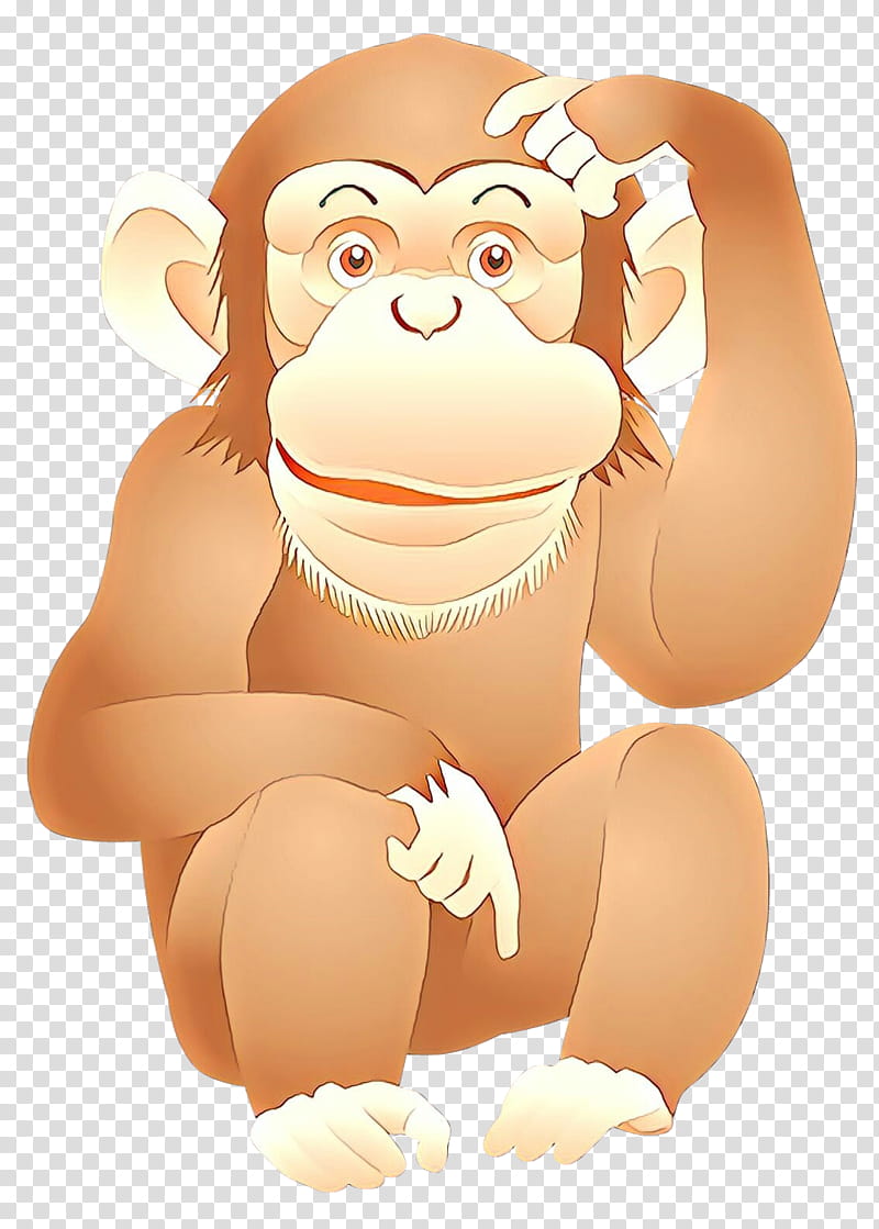 cartoon animated cartoon old world monkey common chimpanzee, Animation, Fawn transparent background PNG clipart