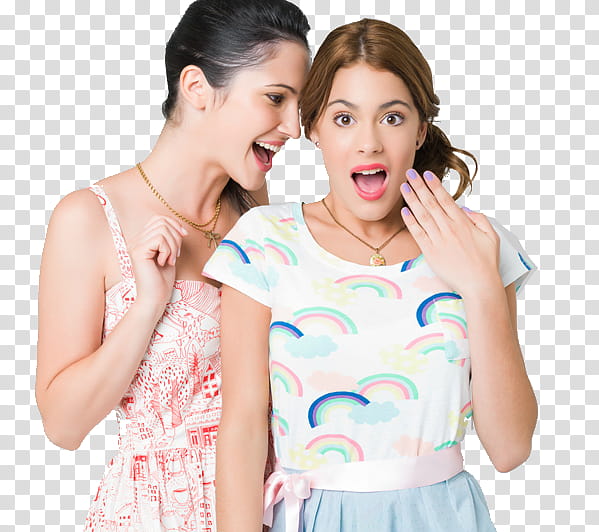 Violetta, two women standing and smiling transparent background PNG clipart