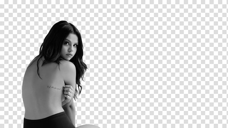 Selena Gomez, topless Selena Gomez looking back transparent background PNG clipart