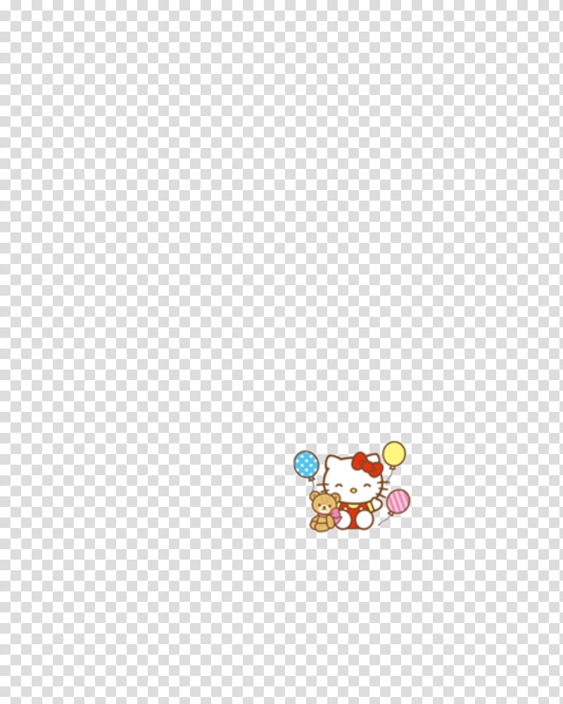 red and white Hello Kitty holding balloons transparent background PNG clipart