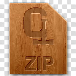 Wood icons for file types, zip, ZIP transparent background PNG clipart