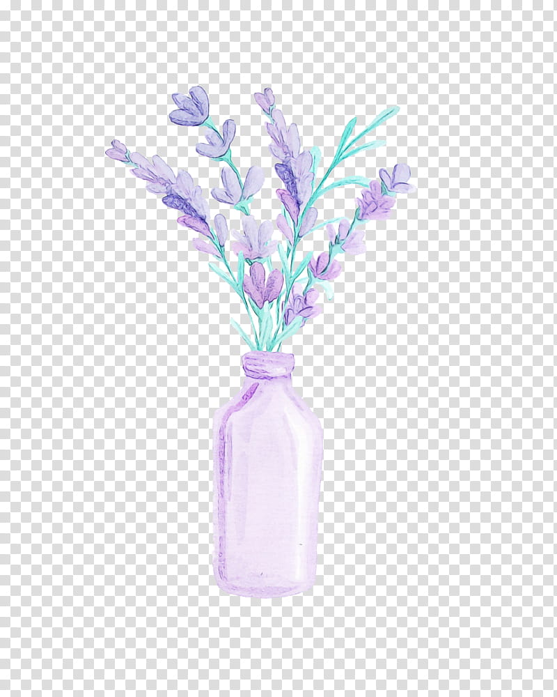 Lavender, Watercolor, Paint, Wet Ink, Violet, Purple, Lilac, Vase transparent background PNG clipart