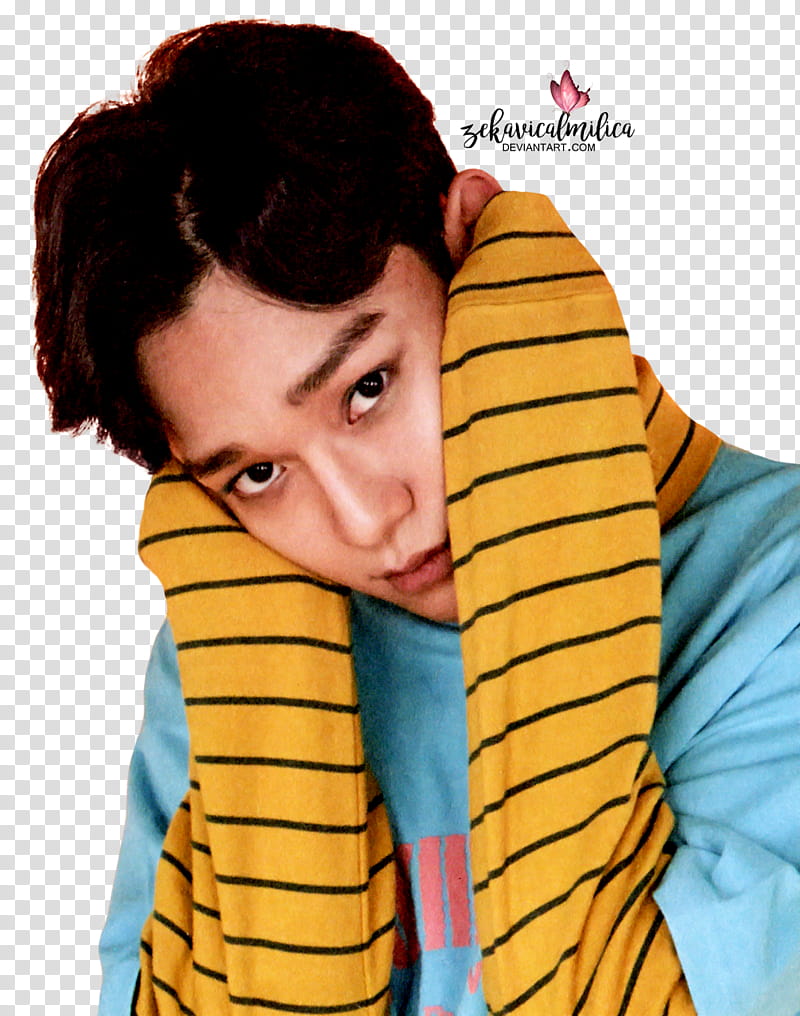 EXO Chen Lucky One, man holding his ear transparent background PNG clipart