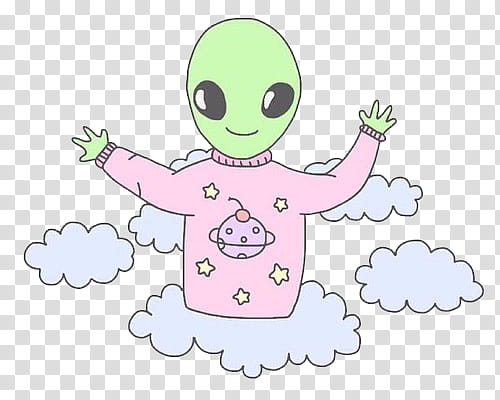 O Overlays, alien in pink pajama illustration transparent background PNG clipart