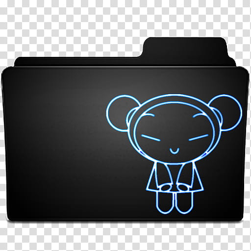 Pucca Neon Folders, blue and black Pucca folder art transparent background PNG clipart