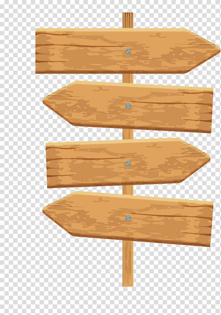 Wooden Signs, brown wooden road arrow sign transparent background PNG clipart