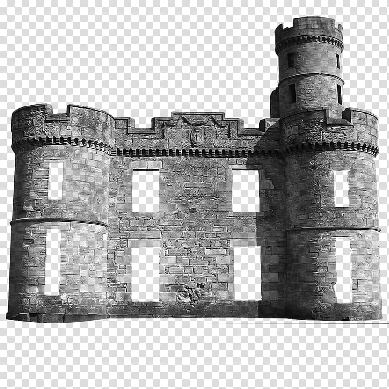 Castle and Ruins Brushes, gray concrete castle illustration transparent background PNG clipart