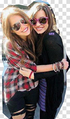 Miley y Demi transparent background PNG clipart