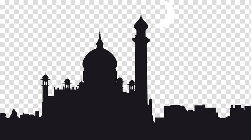 Taj Mahal Drawing, Black Taj Mahal, Silhouette, Building, Architecture, Monument, Landmark, Black And White transparent background PNG clipart