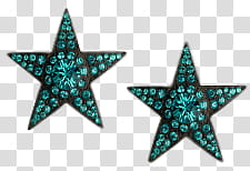 Earrings Set , two black-and-blue star pendants transparent background PNG clipart